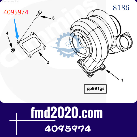 供应挖掘机配件康明斯QSK23增压器垫片4095974(图1)
