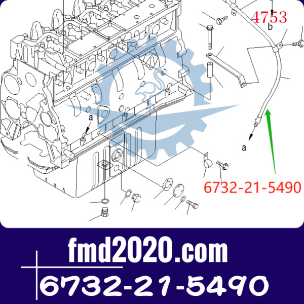 小松6D102机油尺支架6732-21-5490发动机SAA6D102E-2