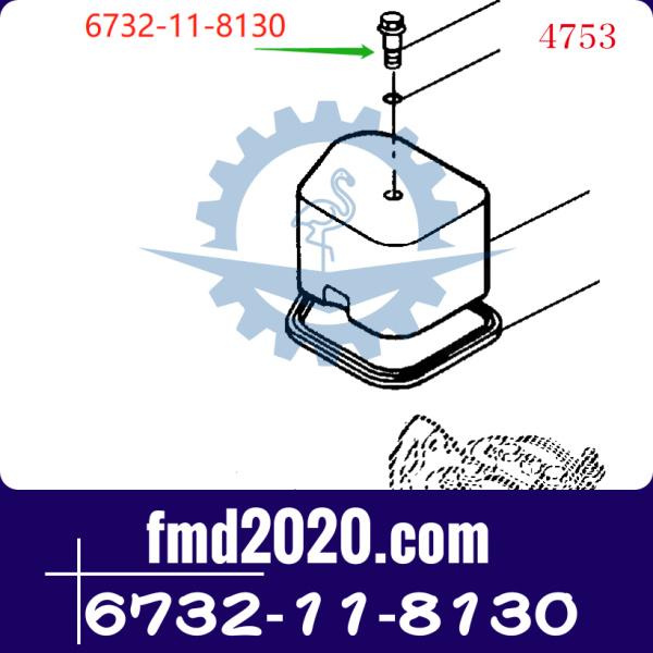 小松6D102气门室盖螺丝6732-11-8130发动机SAA6D102E-2