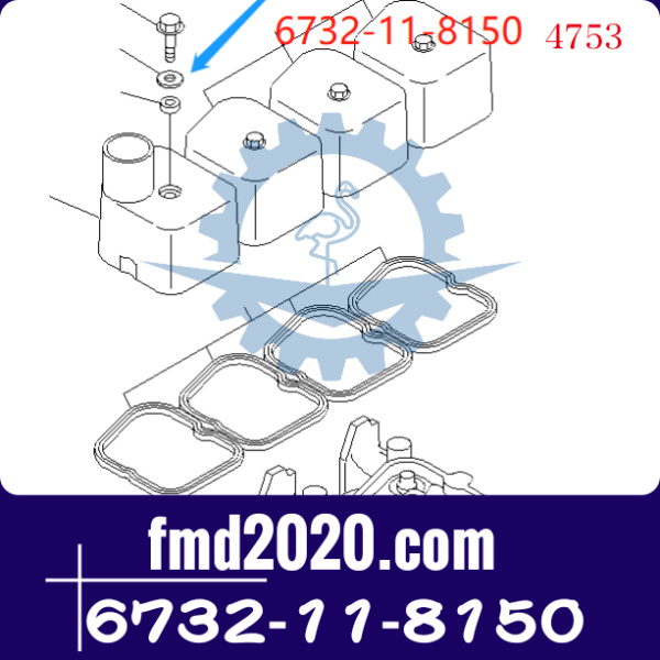 小松6D102气门室盖螺丝垫片6732-11-8150发动机SAA6D102E-2(图1)