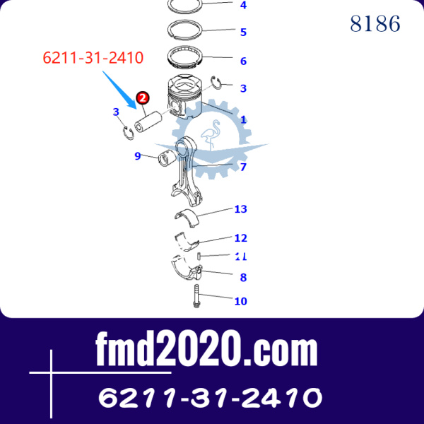 小松6D140活塞销6211-31-2410发动机型号SA6D140E-3