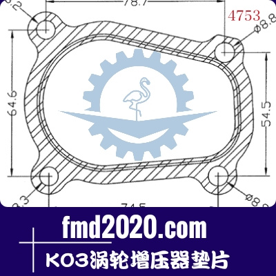 港口设备零件锋芒机械供应GT15，K03涡轮增压器垫片