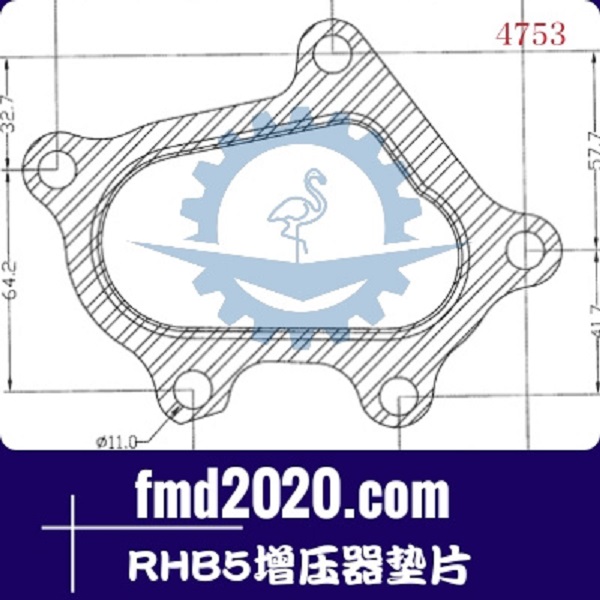 发动机零件正面吊配件锋芒机械供应RHB5增压器垫片(图1)