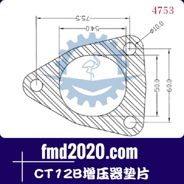 挖掘机配件随车吊配件锋芒机械供应CT12B增压器垫片(图1)