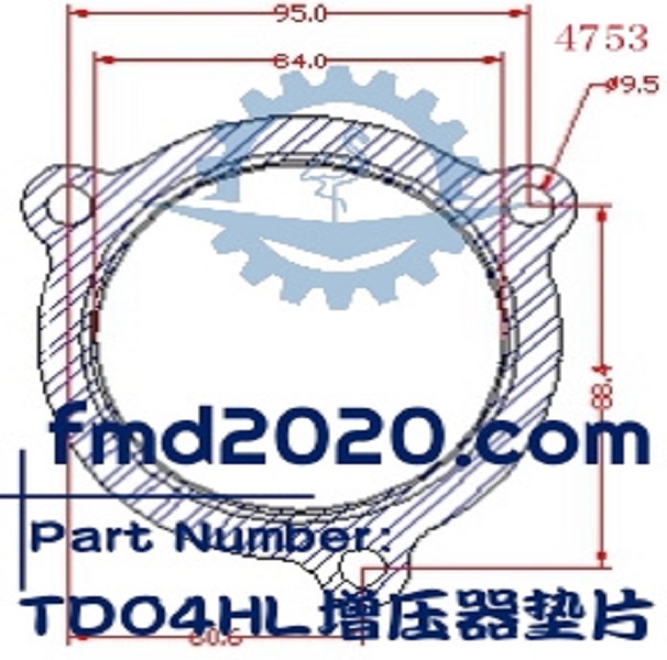 汽车起重机配件锋芒机械供应TD04HL增压器垫片(图1)