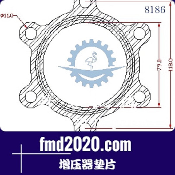 起重机配件锋芒机械供应3K增压器K29增压器垫片(图1)