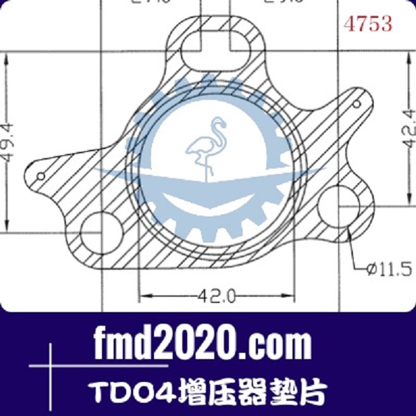 轮式挖掘机配件锋芒机械供应TDO4增压器垫片(图1)