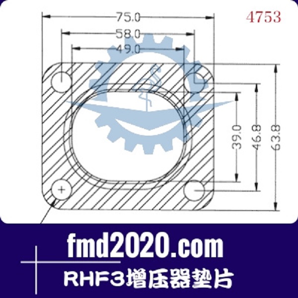 装载机配件锋芒机械供应GT14，GT15，GT17V，RHF3增压器垫片(图1)