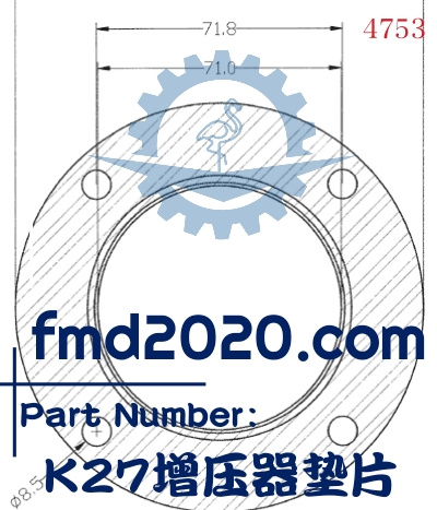 压路机配件锋芒机械供应TO4B，TO4E，GT37，H1E，K27增压器垫片