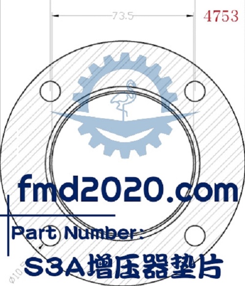 矿用卡车配件锋芒机械供应TO4，TO4B，TA45，3LD，S3A增压器垫片(图1)