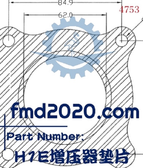 推土机配件泵车配件锋芒机械供应H1C，H1E增压器垫片(图1)