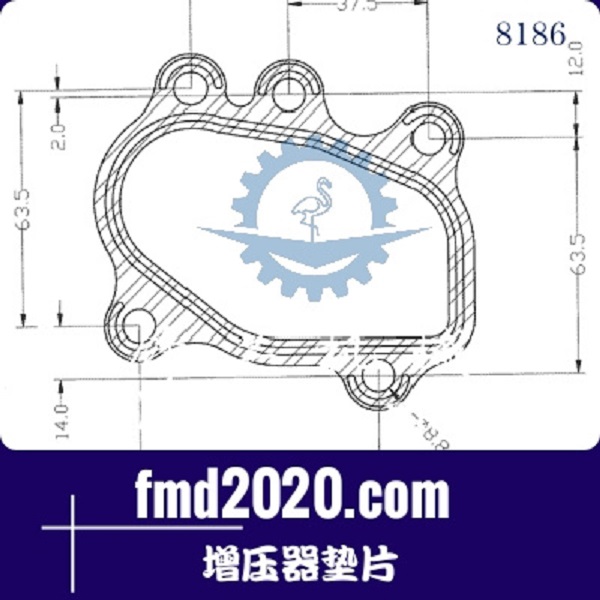 挖掘装载机配件锋芒机械供应TBO2，RHB5增压器垫片(图1)