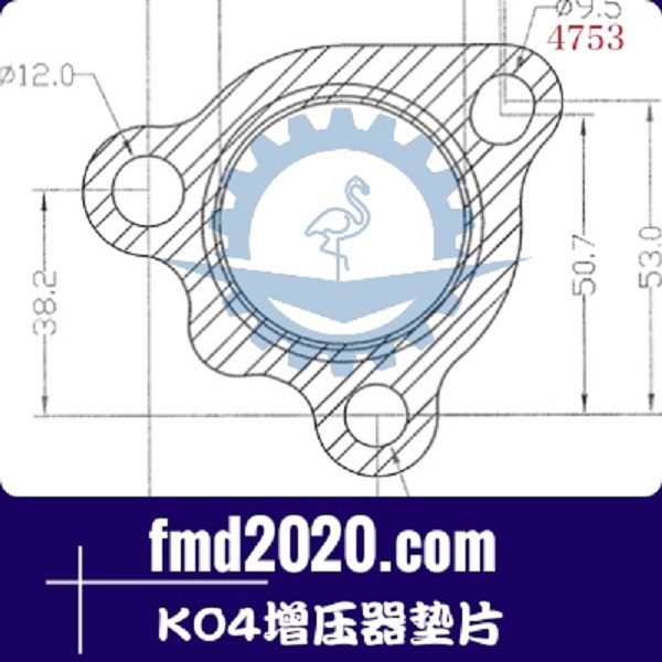 挖掘机配件锋芒机械供应3K增压器K04增压器垫片(图1)