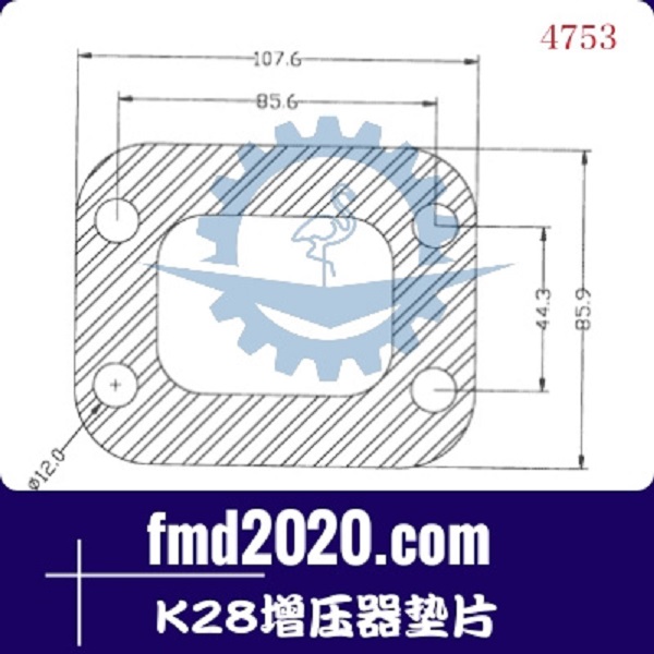 履带推土机配件锋芒机械供应3LD，K27，K28增压器垫片(图1)