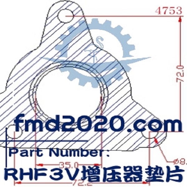 外贸双钢压路机配件锋芒机械供应RHF3V增压器垫片(图1)