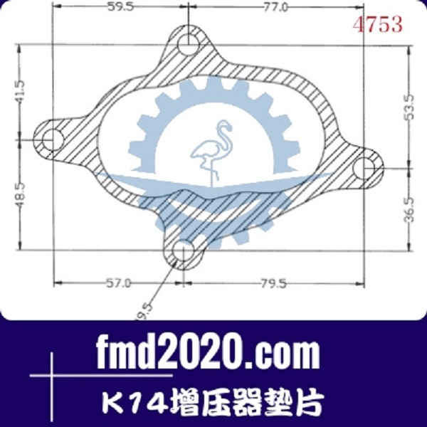 压路机配件锋芒机械供应3K增压器K14增压器垫片(图1)